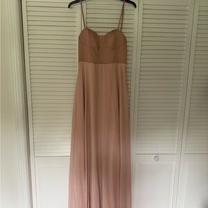 Lulu's Strapless Blush Maxi Dress
